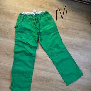 Green Scrub Drawstring Cargo Pants